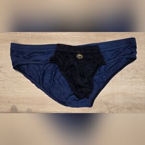 Men's Blue Mesh Pouch Brief